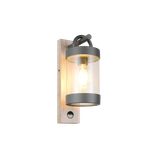 Sambesi wall lamp E27 anthracite/wood motion sensor