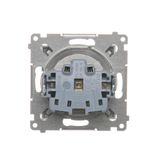 IP44 single socket outlet - with Premium frame seal - transparent flap, (module), 16A, 250V, Screw, Bronze matt, metalic