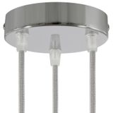 Cylindrical metal 3-hole ceiling rose kit