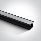 BLACK RECESSED PROFILE 2m + PC opal diffuser