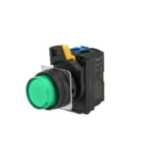 Pushbutton A22NL Ã˜22, bezel plastic, PROJECTED, MOMENTARY, CAP COLOR Transparent GREEN, LED GREEN, 1NO, 200-240 VAC A2223121F