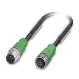 SAC-4P-M12MS/ 0,6-PVC/M12FS VA - Sensor/actuator cable
