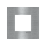 Frame 1-gang / 2-modules - Niessen logo - S - Stainless Steel