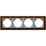 FOUR-GANG FRAME WALNUT-TREE/ALUMIUM