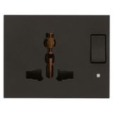 2P+E 13A SICURYmulti-outlet+switch black