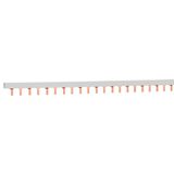 Two-pole connection busbar, for 56 modules, 1000mm long (28 MCB 2P)