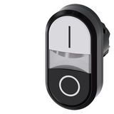 Illuminated twin pushbutton, 22 mm,...