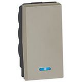 Arteor 2 Way 6A Push Button with Blue LED Locator 1 Module Square Champagne
