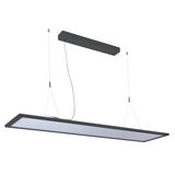 MODUS Q, LED panel, prizmatic cover, pendant dirkt/indirekt, 2x LED 840, rectangle C, black, driver 1050mA, DALI,  driver box with suspension
