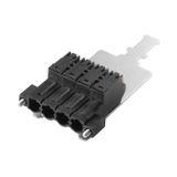 PCB plug-in connector, male plug, 7.62 mm, Number of poles: 4, 180°, PUSH IN with actuator, Tension-clamp connection, Clamping range, max. : 2.5 mm², Box
