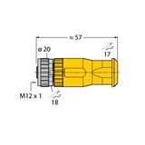Field-Wireable Connector Female Connector M12 × 1, Straight   BM8151-0/PG9/YE