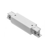 Electrical connector with power supply for 3-phase track, white