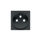 Cover for single socket outlet, (cover), Simon 24, IP20, graphite mat
