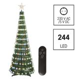 LED Christmas tree with light chain and star, 1.5 m, indoor, controlled, timer, RGB