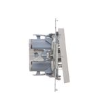 LED light indicator - green light, Silver matt, metalic