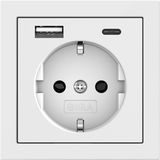 SCHUKO SP USB pow.supply 2-g type A/C System 70 p.white