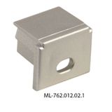 End cap with hole for PP, silver color, 1 pc