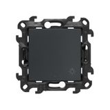 Light push button with indicator light, (module), Simon 24, IP20/IP44, 10AX, 10A, graphite mat