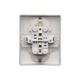 Double intermediate switch, 10AX, light gray matt