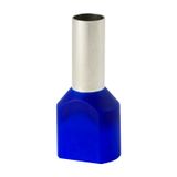 Double insulated sleeve terminal HI 2x6.0/12-ni blue, Al/Cu