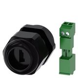 Metric M25 cable gland for AS-i, for enclosure with 4-6 command points