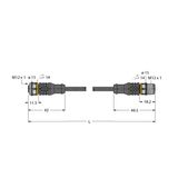 Actuator and Sensor Cable, PUR Extension Cable   RKC4.4T-3.5-RSC4.4T/TXO3700