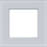 Cover frame single, A.8, light white matte glass