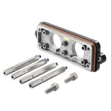HDC enclosures, Size: 8, Protection degree: IP68, IP69, in plugged condition, Cover, Clamping yoke connection, Standard
