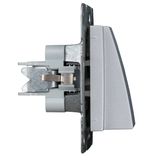 Cable outlet socket with cover, silver