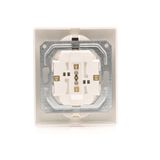 Double two way switch with LED indicator light, (module), 10AX, Screw, anthracite, metalic