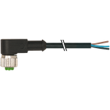M12 Power female 90° T-cod. with cable PUR 4x2.5 bk UL/CSA+drag ch. 5m