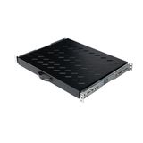 19" Shelf sliding, 1U, 30kg Load, D=370, black