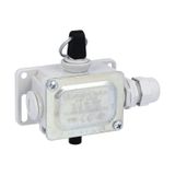 Rope-pull lever limit switch for normal stopping, without RESET button. Contacts 1NO+1NC. IP65. 10N operating force