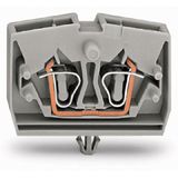 2-conductor terminal block without push-buttons with snap-in mounting