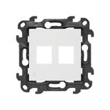 Double Keystone flat IT/telephone socket cover, (cover), Simon 24, IP20/IP44, antibacterial white
