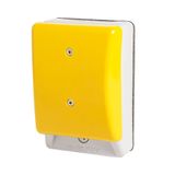 Palm switch, momentary, yellow mushroom button, without enclosure