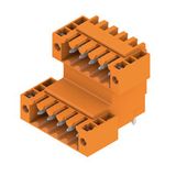 PCB plug-in connector, male header, Flange, THT solder connection, 3.50 mm, Number of poles: 10, 90°, Solder pin length (l): 3.2 mm, tinned, orange, Box