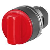 Knob selector switch, illuminated, red, 3-position, Cam O