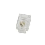 RJ11 Plug for crimping, unshielded 6/4, Telephony, 100 pcs.