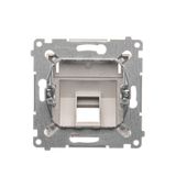 Two-way switch with LED illumination without pictogram, (module), 10AX, quick connection, black matt