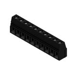 Printed circuit board terminals, 10.16 mm, Number of poles: 10, 90°, Solder pin length (l): 4.5 mm, tinned, black, Clamping yoke connection, Clamping range, max. : 16 mm², Box