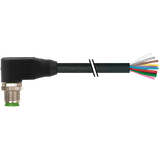 M12 male 90° A-cod. with cable PVC 12x0.14 bk UL/CSA 25m