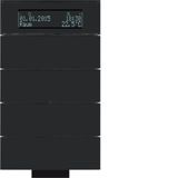 B.IQ IR Push Button with Thermostat, 4-Gang, Glass Black