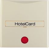 Centre plate imprint f. push-button f. hotel card, redlens, S.1, white