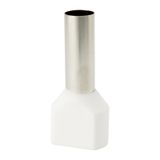Double insulated sleeve terminal HI 2x10.0/18-bi white, Al/Cu