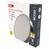 LED surface luminaire NEXXO, round, silver, 28.5W, with change CCT