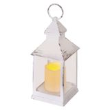 LED decoration – antique lantern, white, flashing, 3x AAA, indoor, vintage, timer
