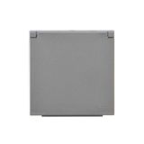 Cover for single socket outlet with earthing IP44 - same color flap & cover, graphite mat