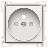 Finishing set for socket outlet with pin earthing and shutters, flush-mounting depth 21 mm, white coated