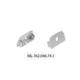 End cap for AX with hole, silver color, 1pc